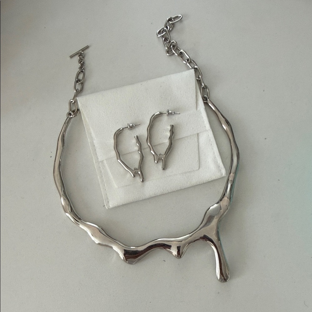 NEW SOKO Tiriko Drip Choker Necklace and Earring Set